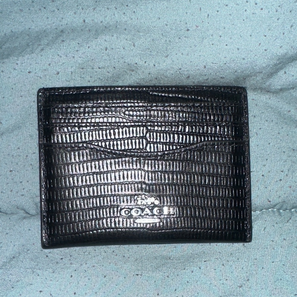 Coach Textured Black Card Holder